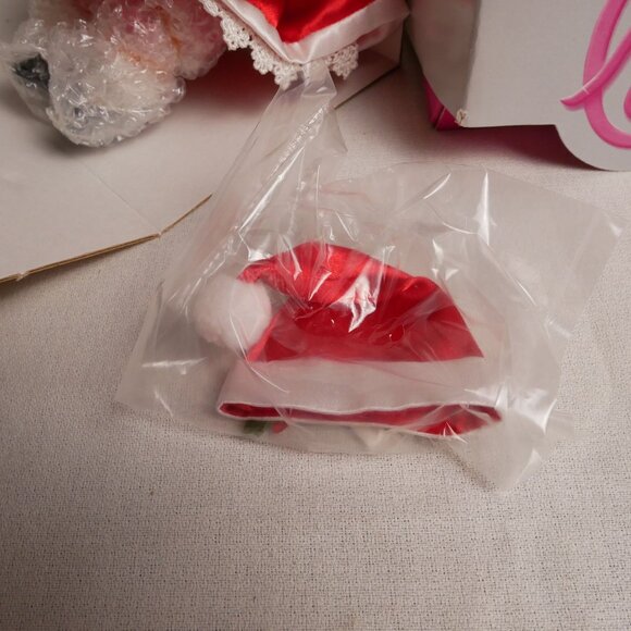 Marie Osmond Santa Baby Tiny Tot Doll With Box COA Necklace & Santa Hat NIB - Picture 3 of 6